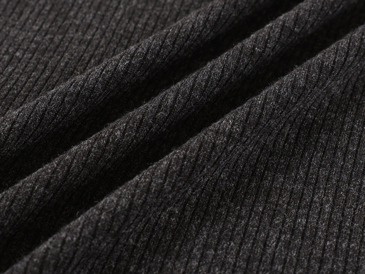Madxmarx Ribbed Texture Long-Sleeve Tee