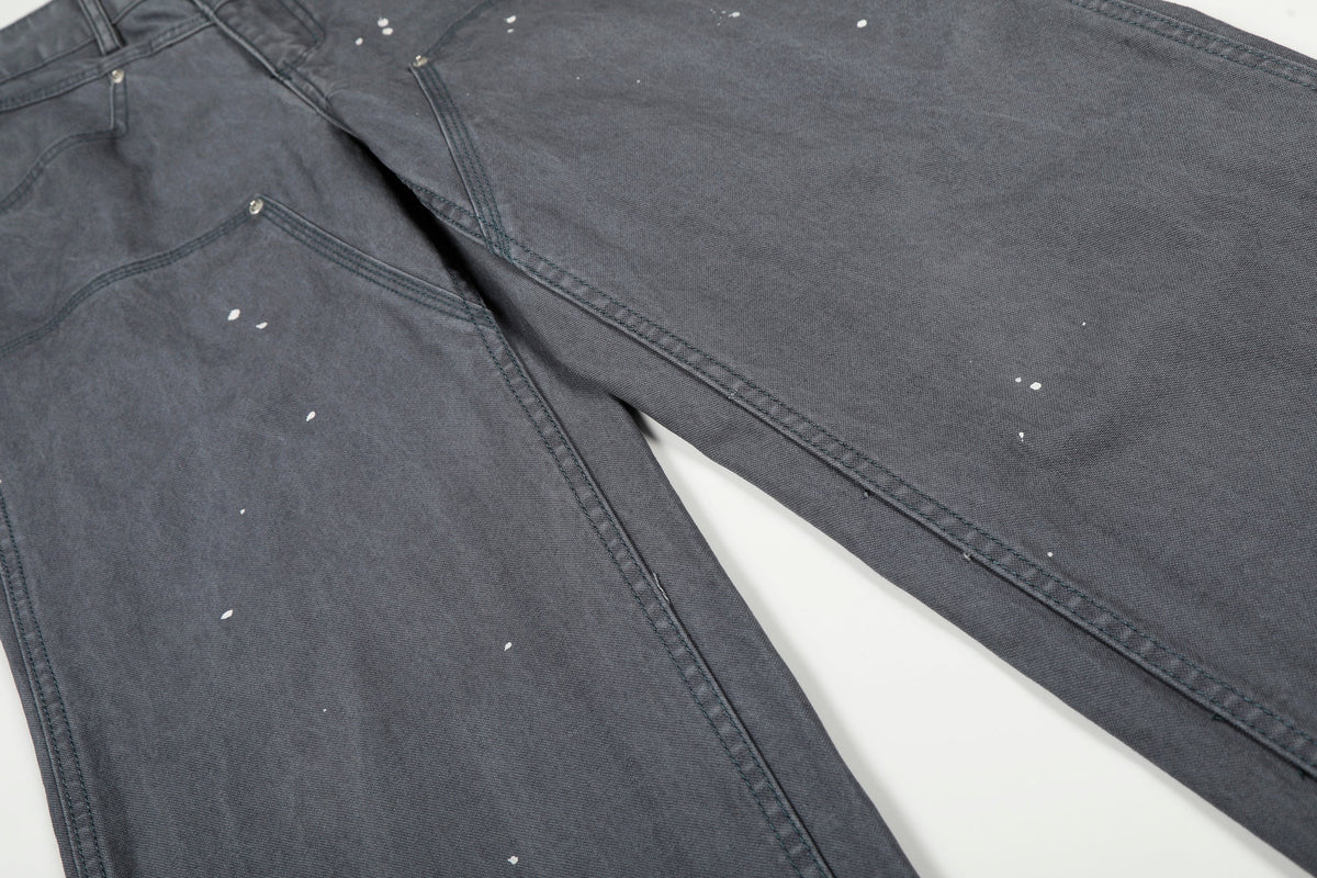Madxmarx Paint-Splatter Utility Wide-Leg Jeans