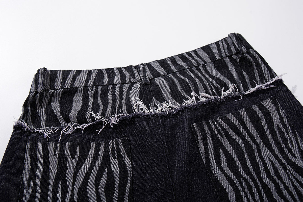 Madxmarx Layered Zebra Wide-Leg Jeans