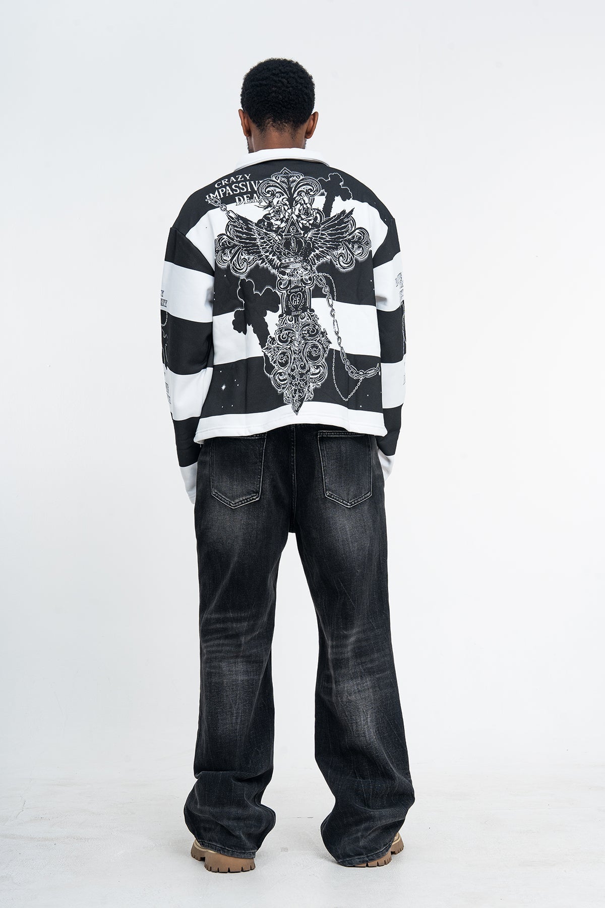 Madxmarx Graphic Stripe Rugby Polo