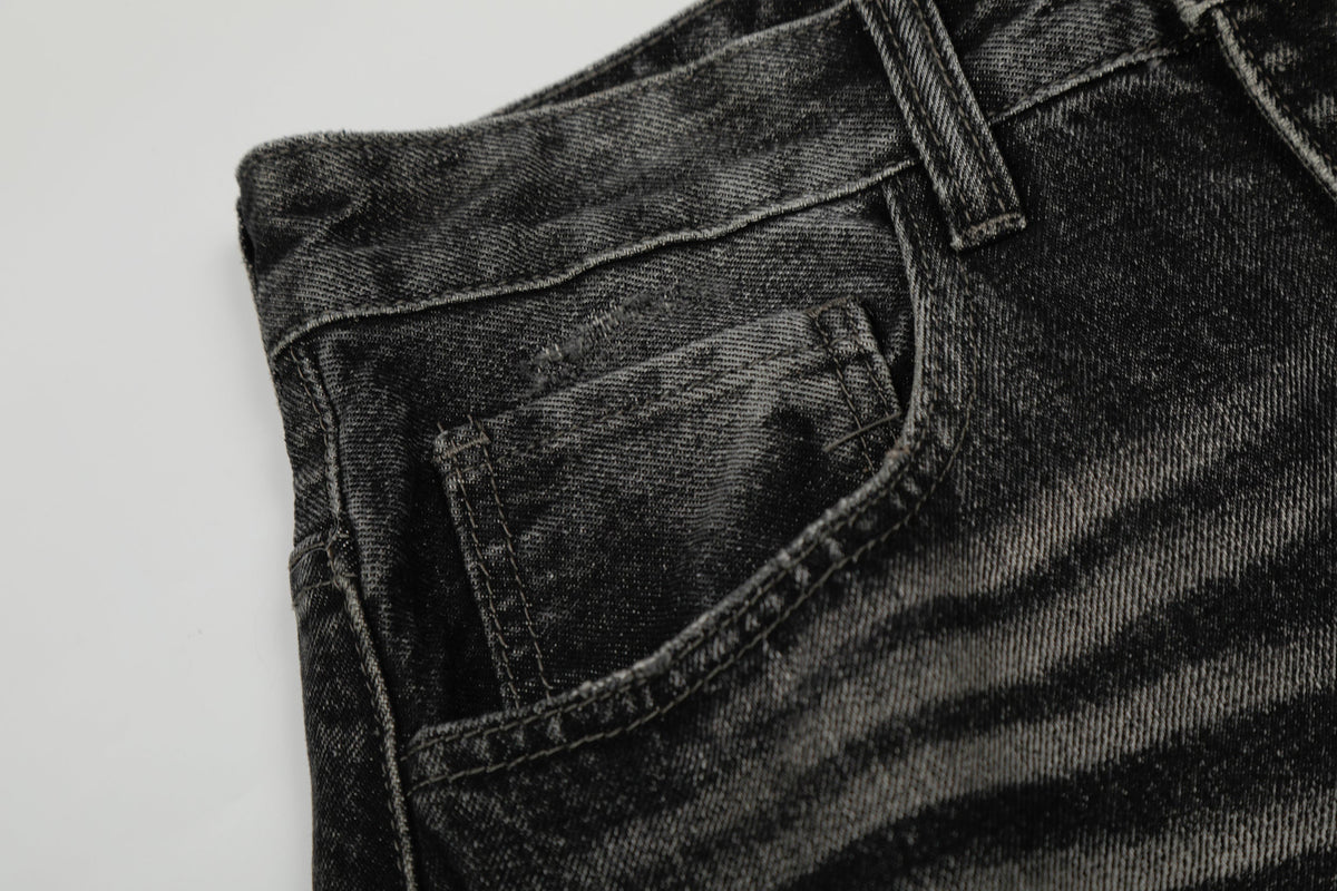 Pantalon en jean délavé et vieilli Madxmarx
