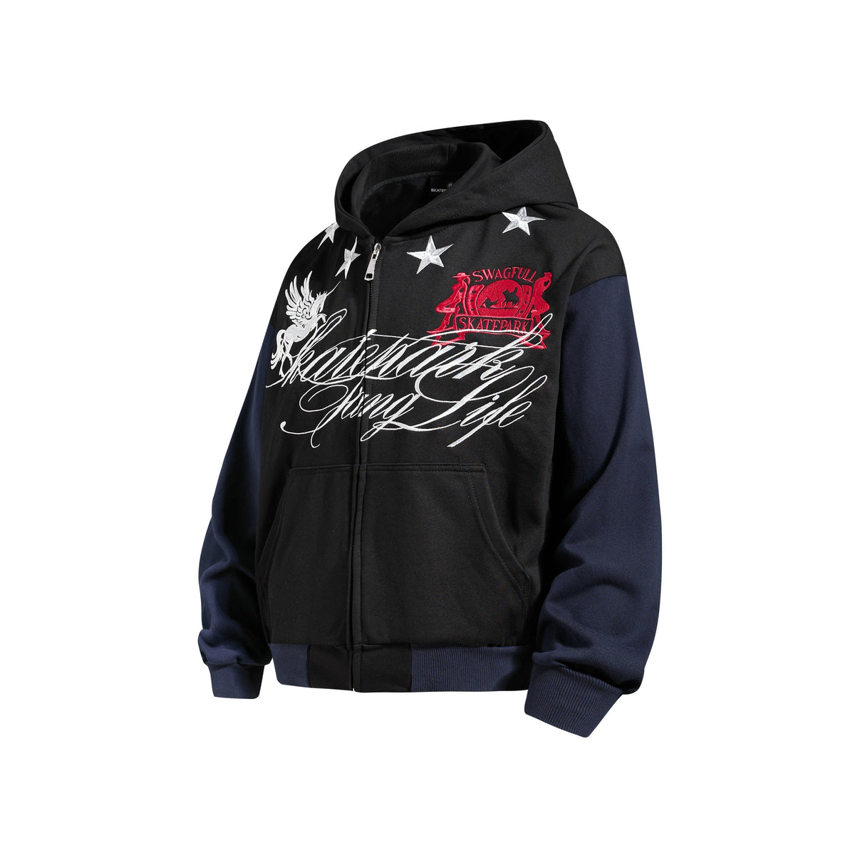 Madxmarx Pegasus Script Zip-Up Hoodie