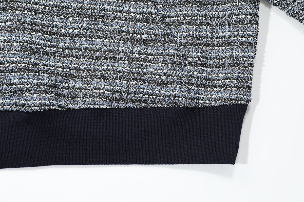 Madxmarx Textured Knit Hooded Sweatshirt