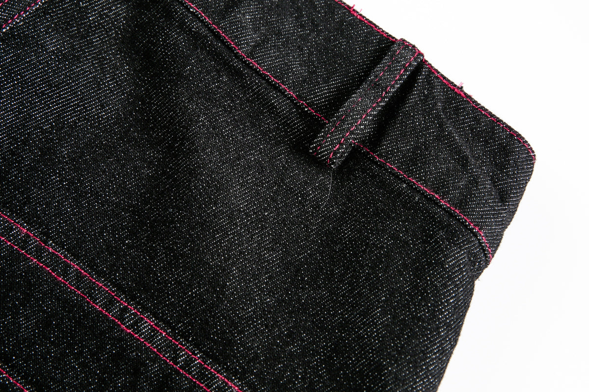 Madxmarx Red Stitch Barrel Denim Pants