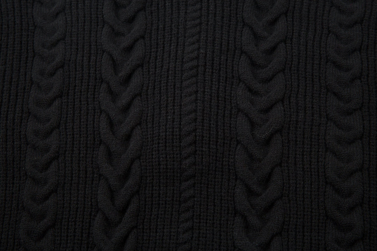 Madxmarx Vintage Cable Knit Polo Sweater
