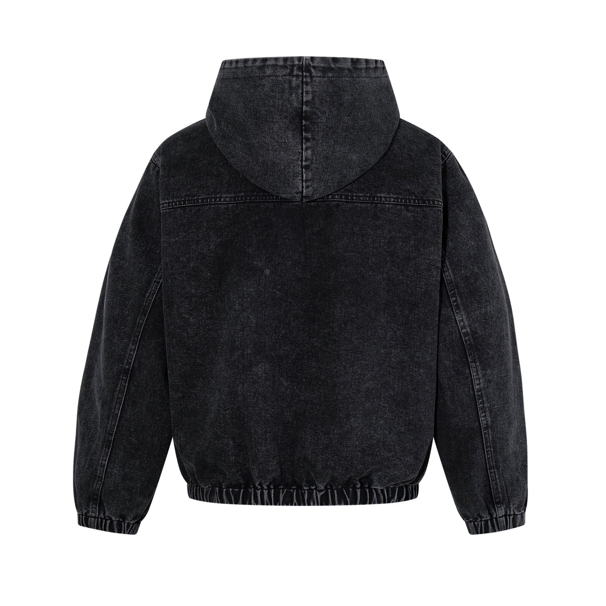 Madxmarx Toggle-Front Washed Denim Hoodie