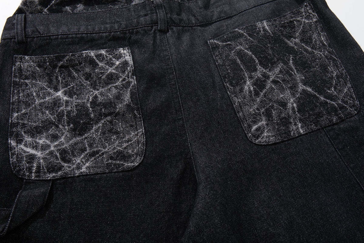 Pantalon large à empiècement craquelé Madxmarx