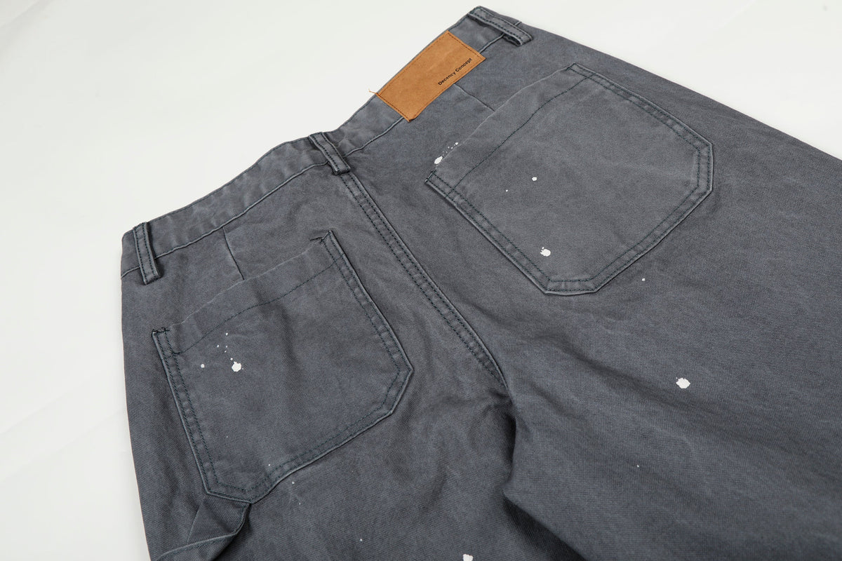 Madxmarx Paint-Splatter Utility Wide-Leg Jeans