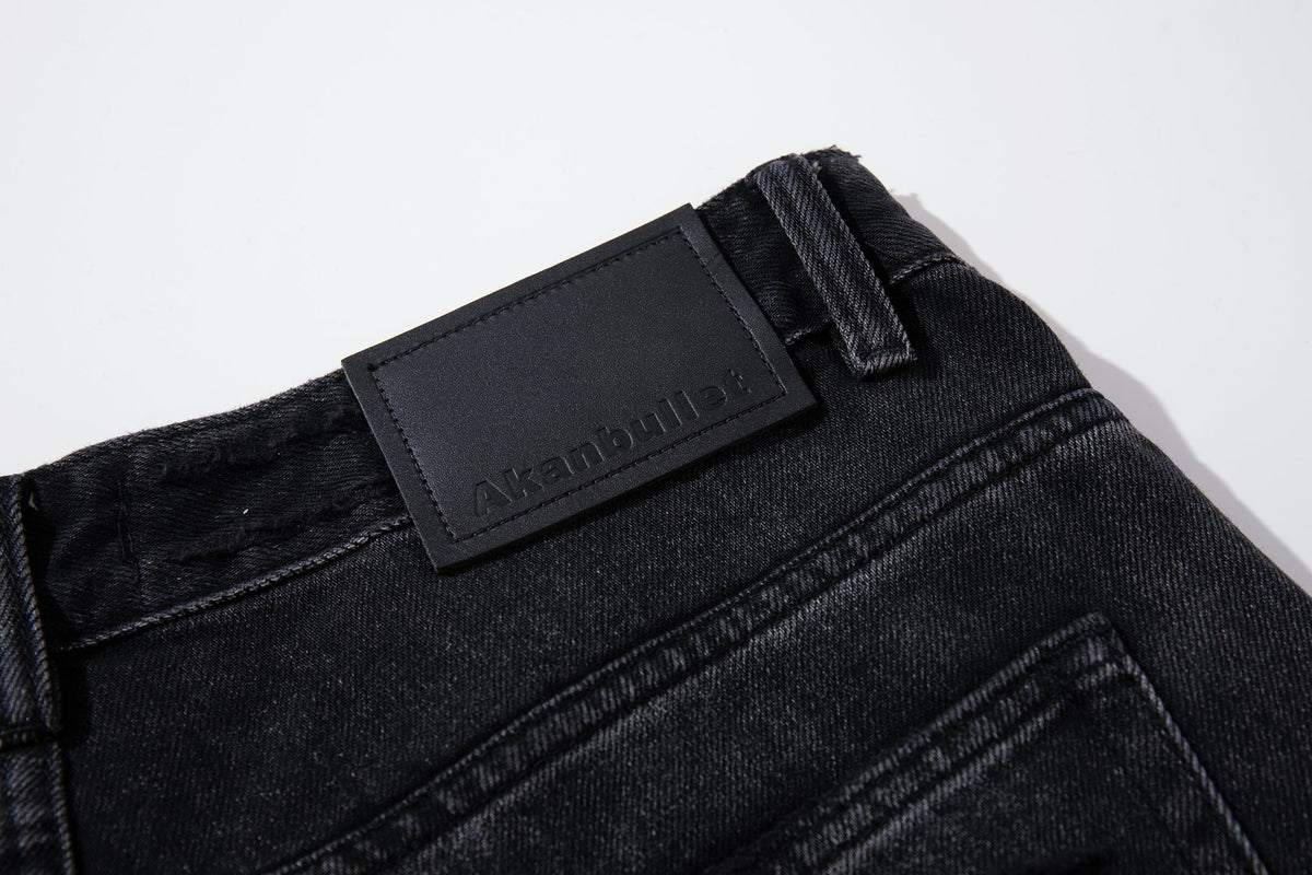 Madxmarx Jeans mit weitem Bein in beschichteter Distress-Optik