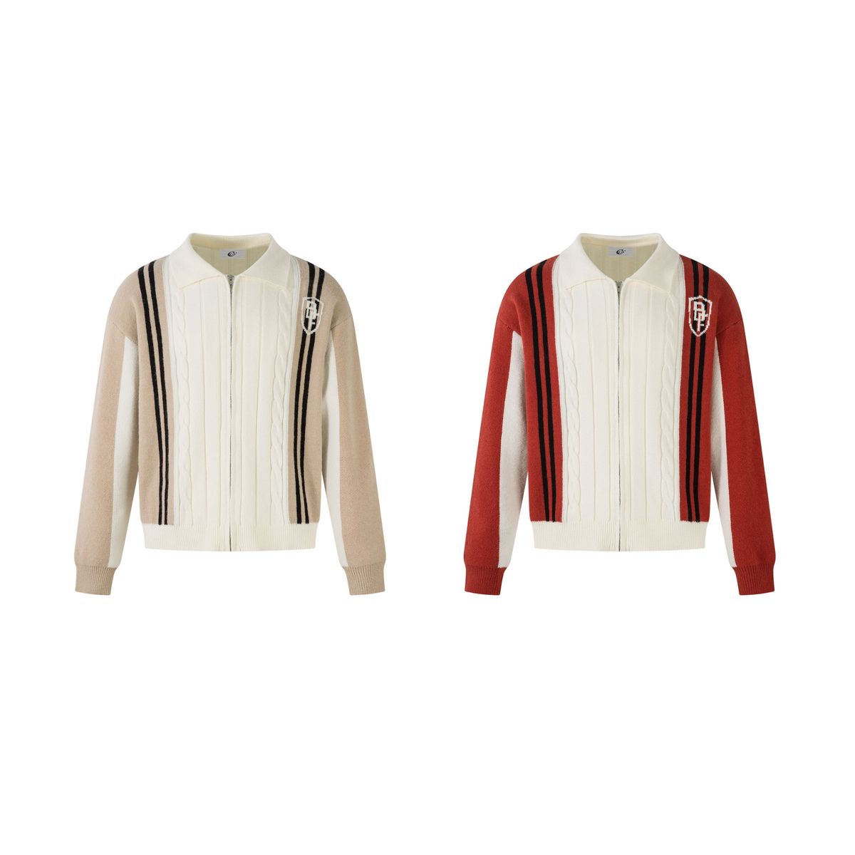 Madxmarx Retro Stripe Knit Zip Jacket