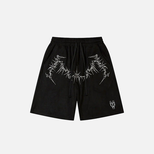 Bermuda Larga com Bordado Y2K - Preto / M