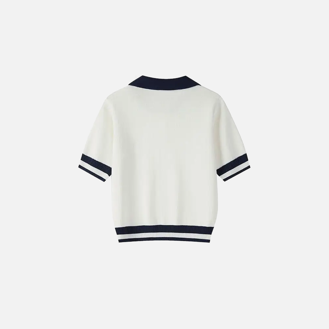 Camiseta de punto con cuello polo chic