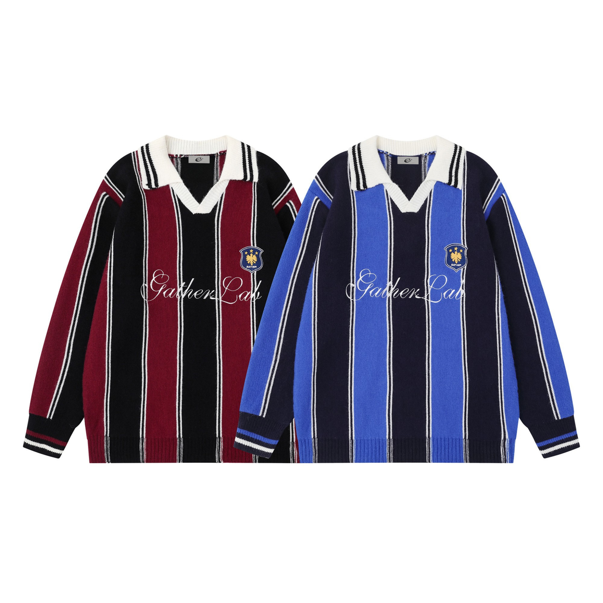 Madxmarx Collegiate Stripe Knit Sweater