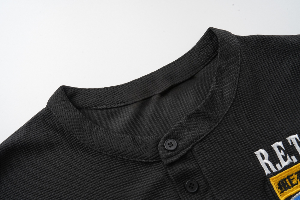 Madxmarx Retro Henley Long Sleeve Tee
