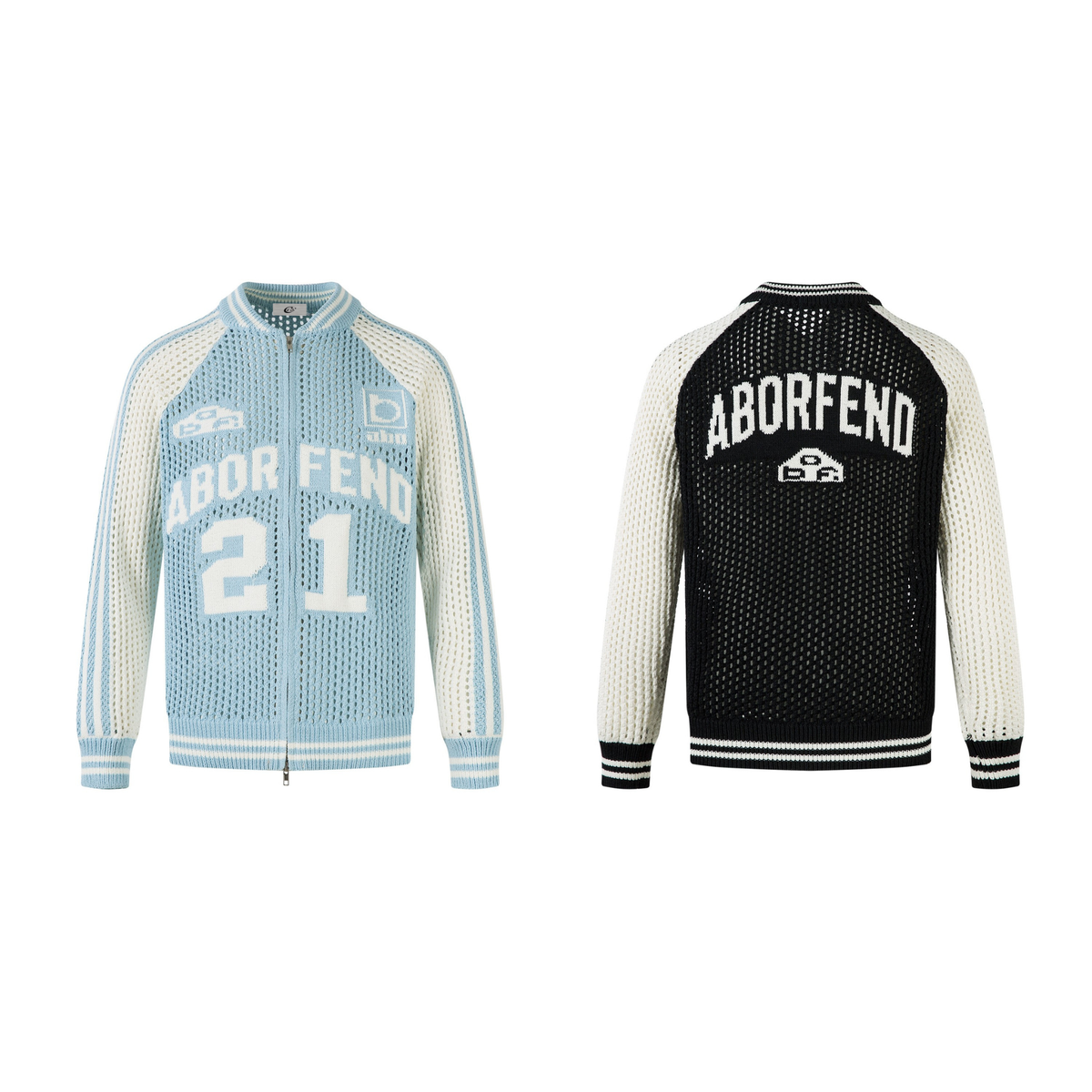 Madxmarx Mesh Varsity Knit Jacket