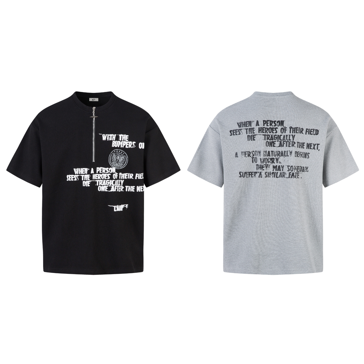 Madxmarx Zip Neck Graphic Tee