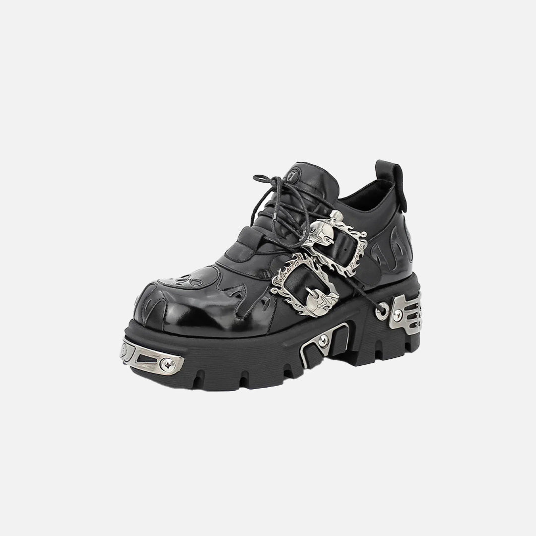 Gothic Platform Buckle Shoes