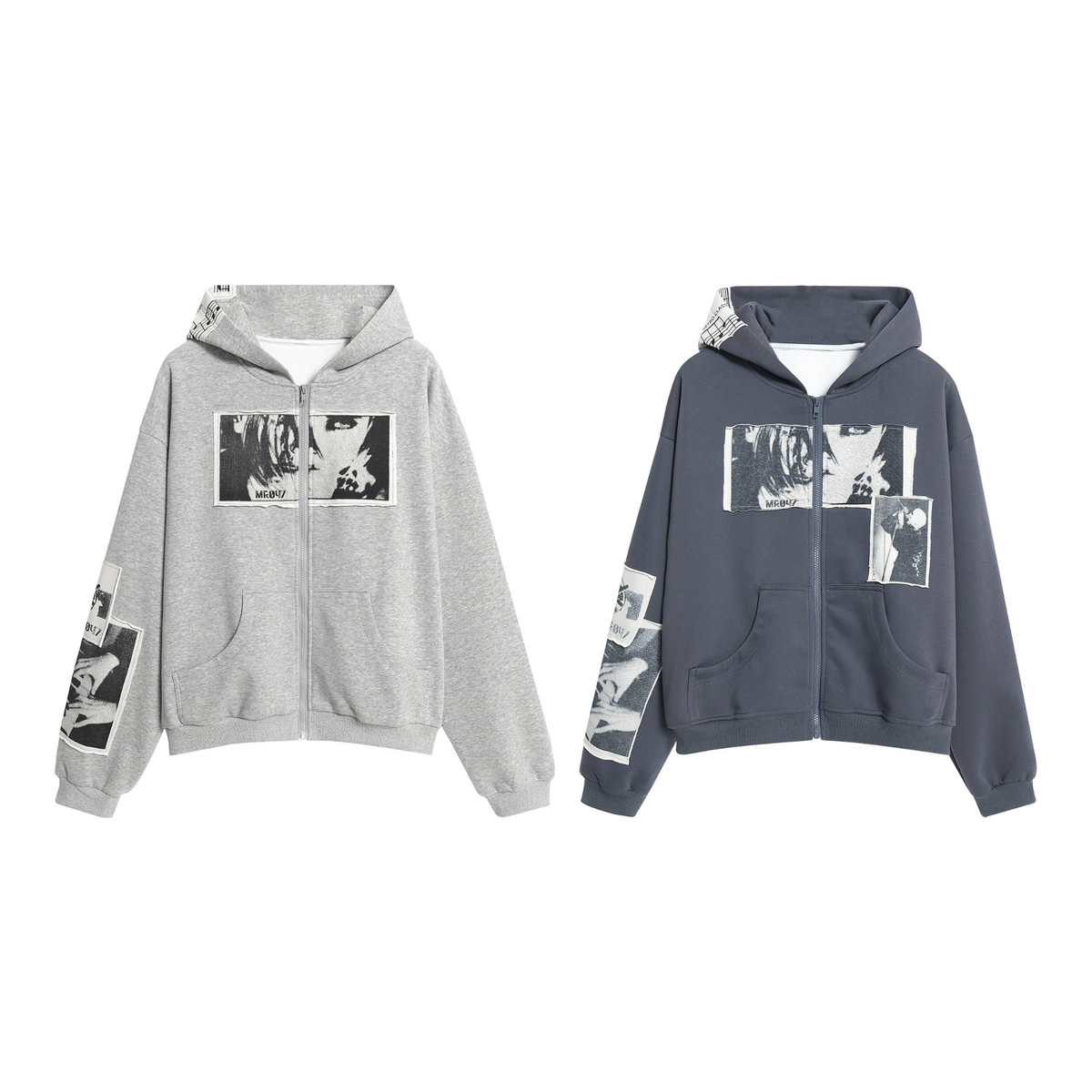 Madxmarx Photo Collage Zip Hoodie
