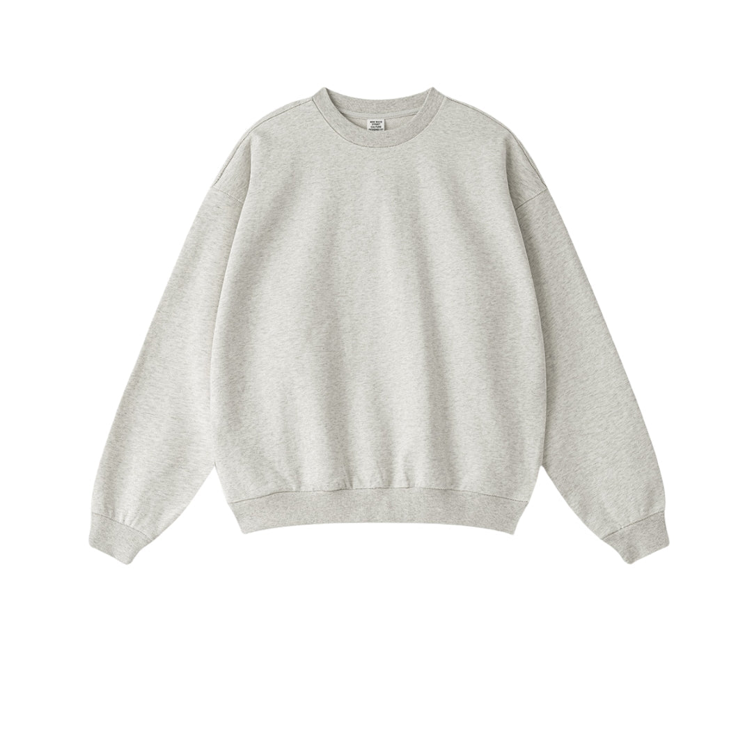 Oversize Heavyweight Basic Round Neck Sweatshirt