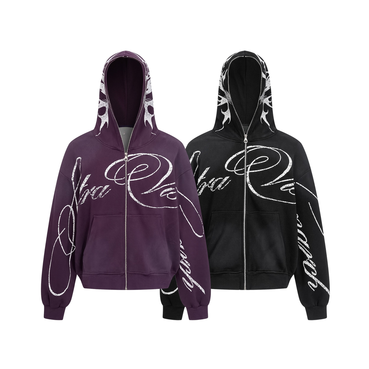Madxmarx Full-Script Zip Hoodie