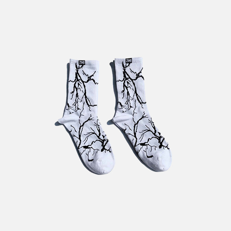 Lightning Printed Socks