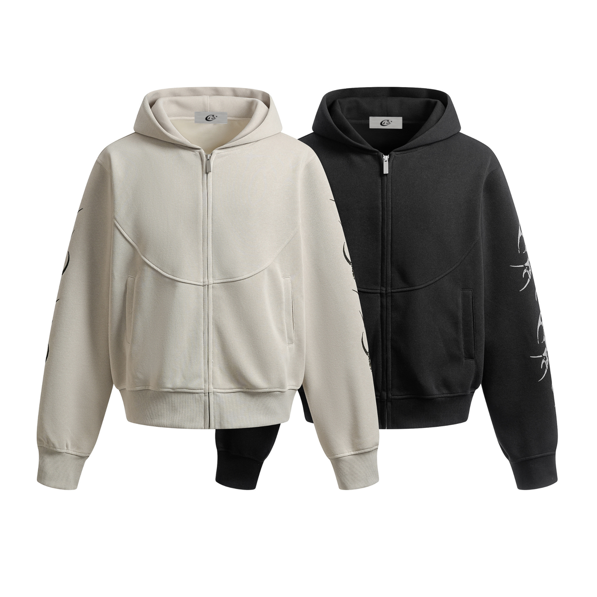 Madxmarx Tribal Curve Zip Hoodie