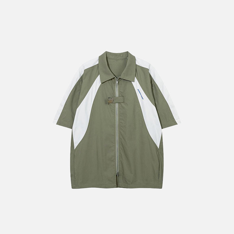 Splicing Color Oversized Shirt