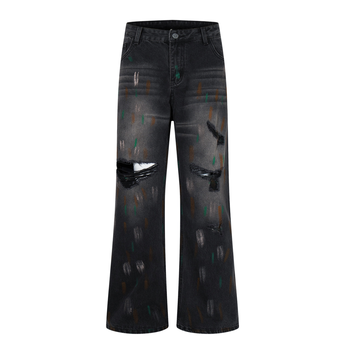 Jean large effet vieilli peint Madxmarx