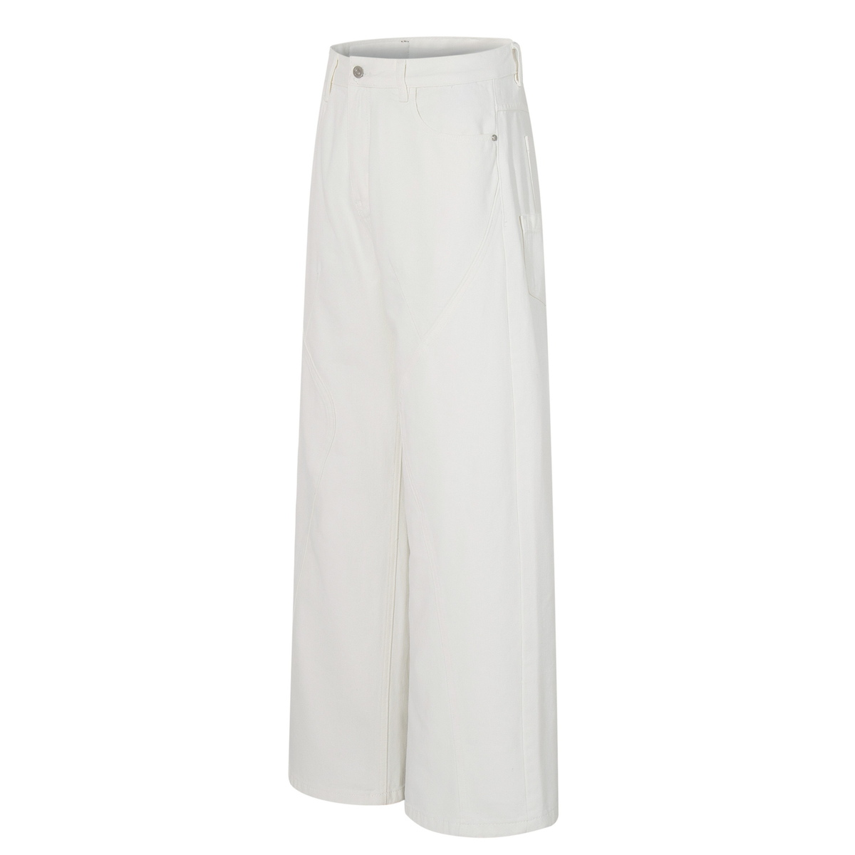 Jeans Wide-Leg Branco Clean-Edge Madxmarx