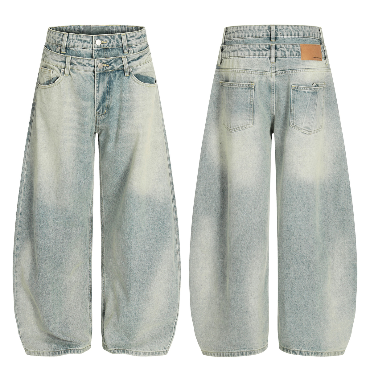 Jean ballon vintage à double taille Madxmarx