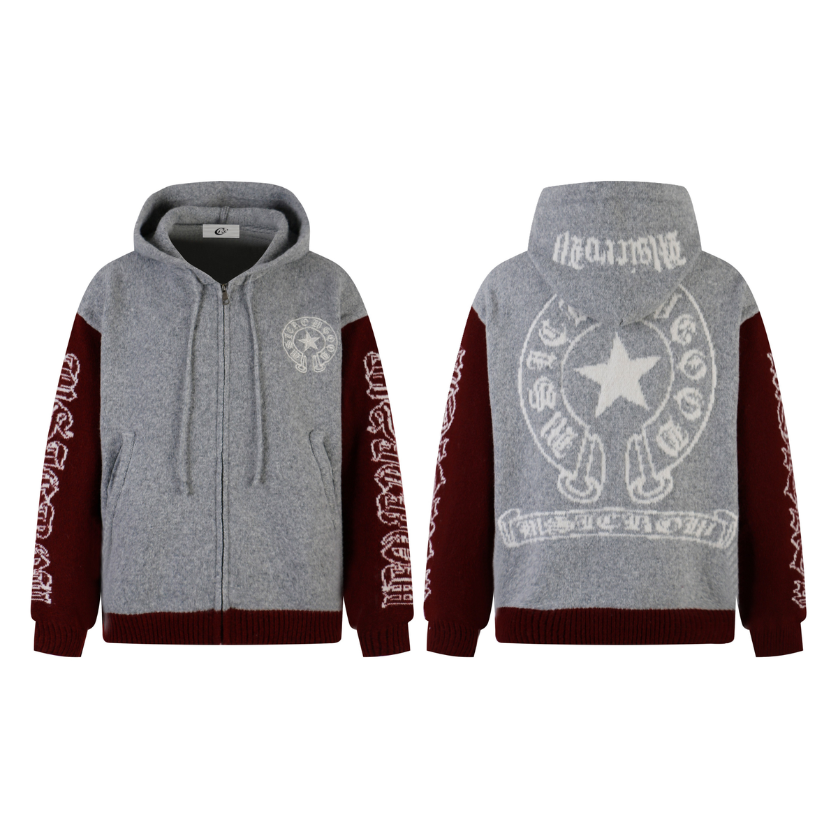 Madxmarx Vintage Star Knit Zip Hoodie