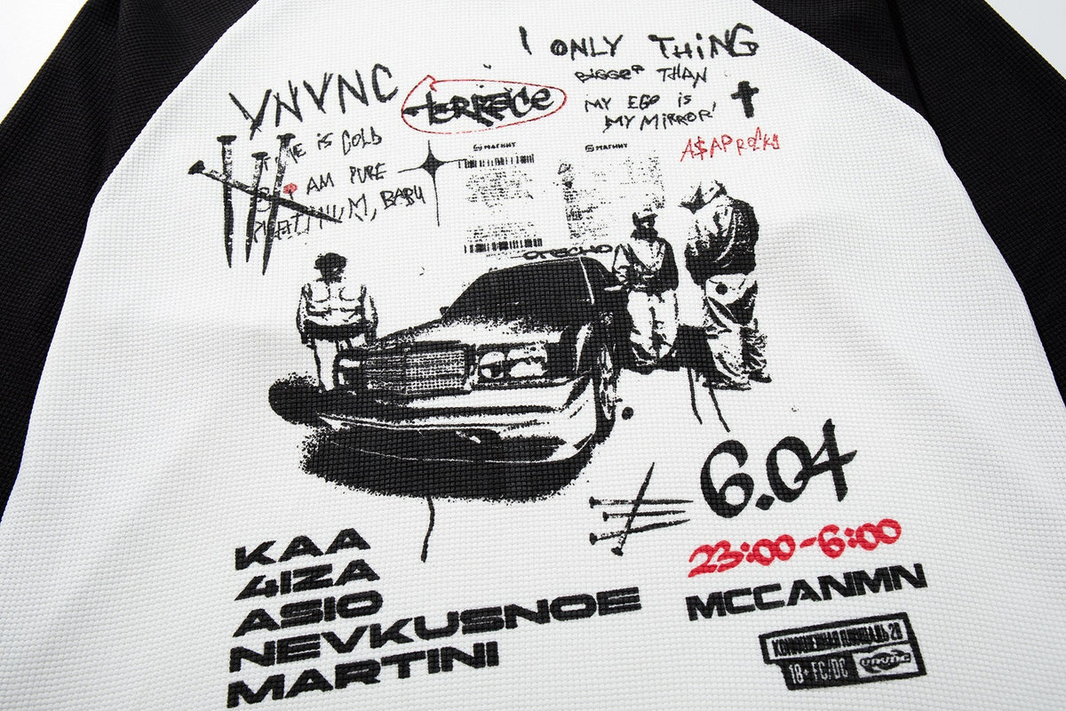 Madxmarx Vintage Street Graphic Raglan Long Sleeve
