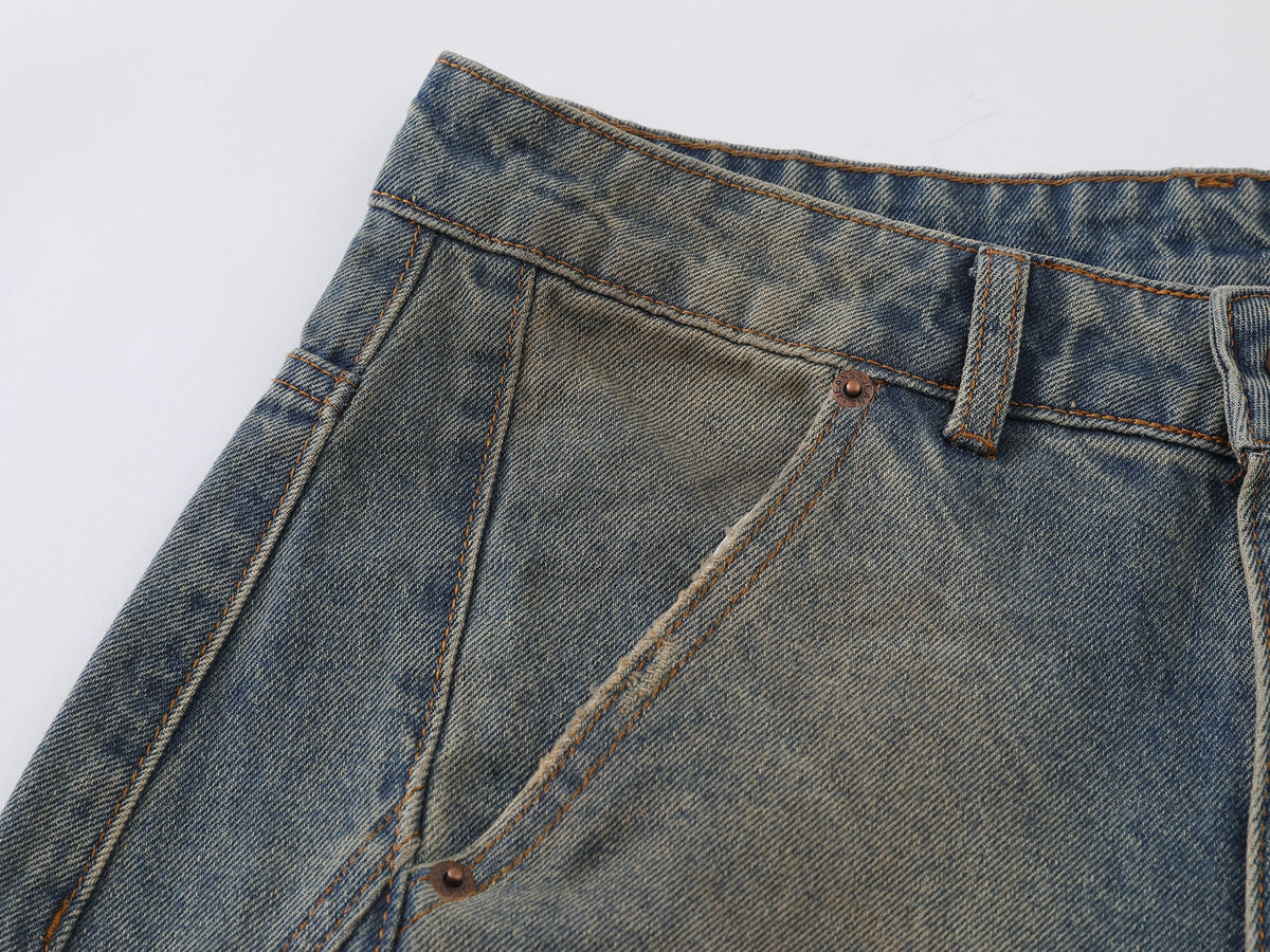 Pantalon en jean incurvé effet vieilli Madxmarx