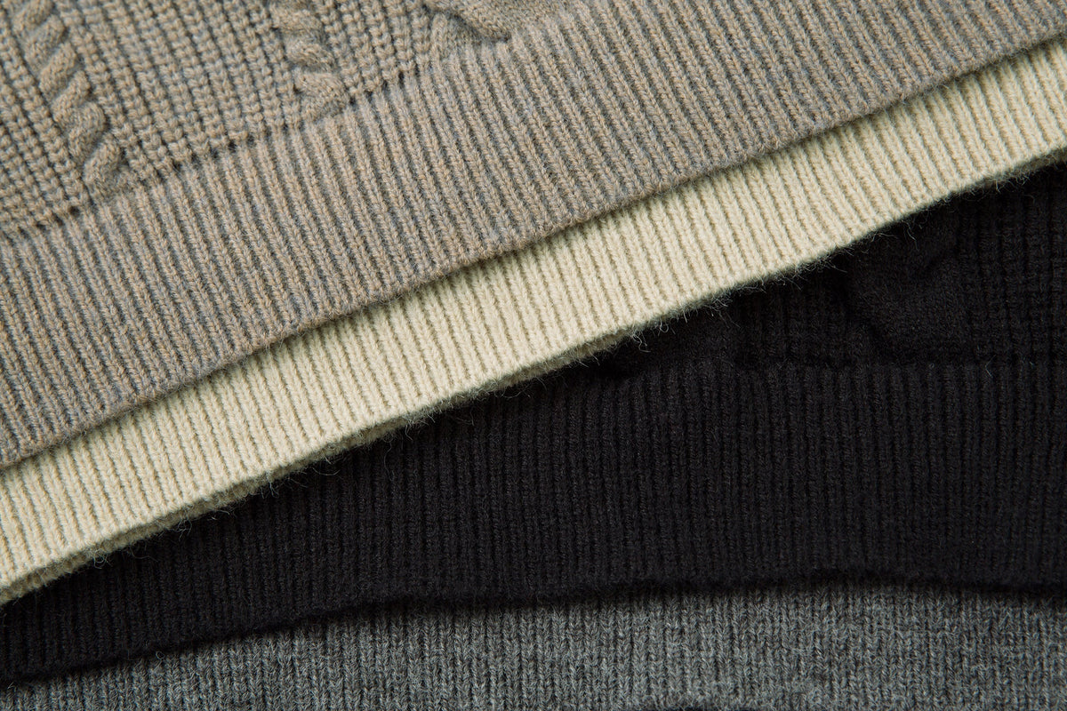 Madxmarx Vintage Cable Knit Polo Sweater