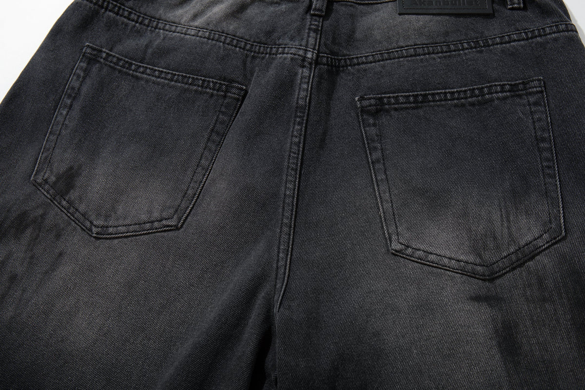 Madxmarx Distressed Fade Wide-Leg Jeans