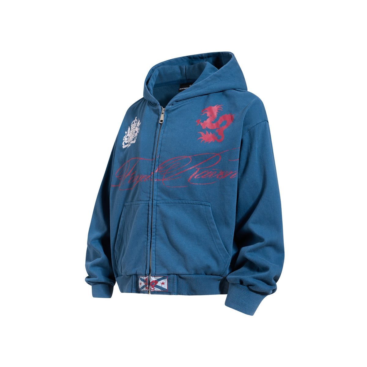 Madxmarx Dragon Script Zip-Up Hoodie