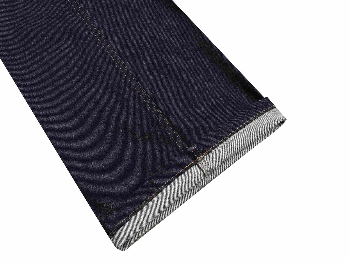 Madxmarx Contrast Waist Embroidered Wide-Leg Jeans