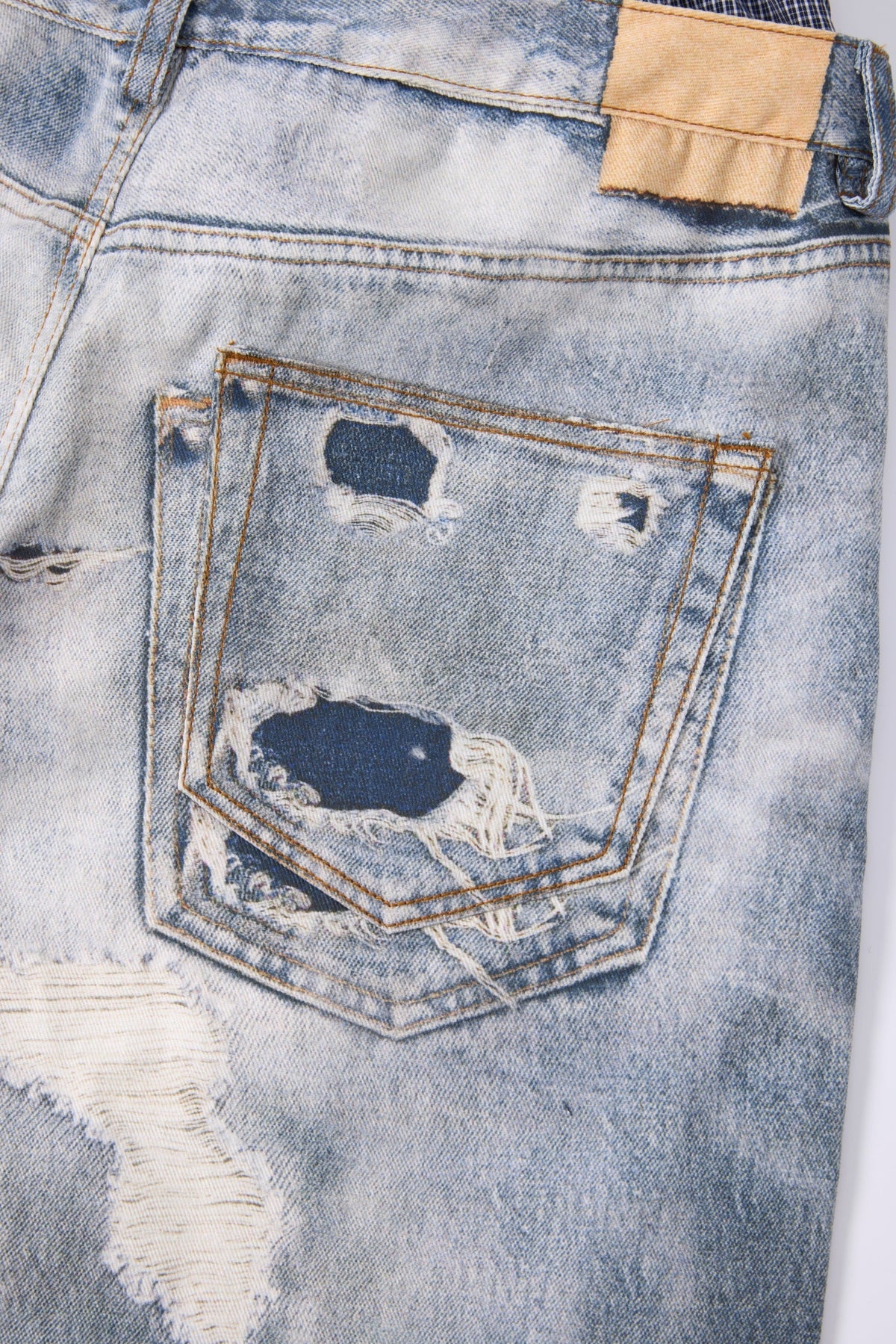 Madxmarx Layered Waist Distressed Jeans