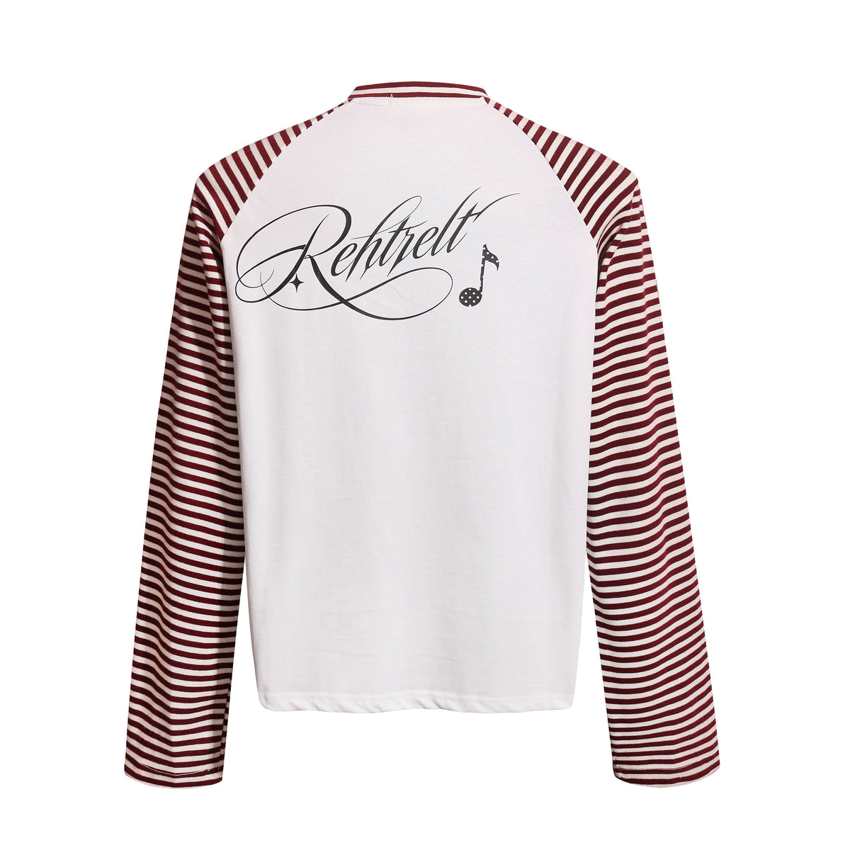 Madxmarx Music Note Striped Raglan Long Sleeve Tee