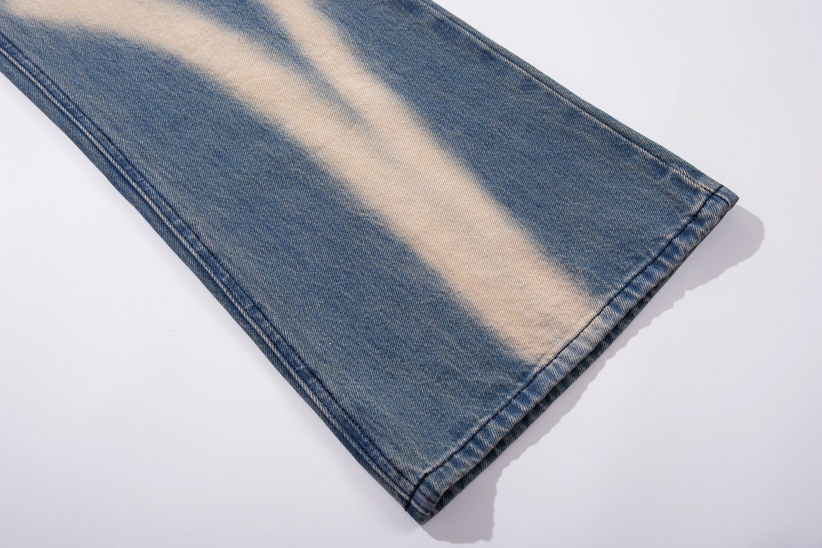 Madxmarx Spray-Fade Graffiti-Jeans mit weitem Bein