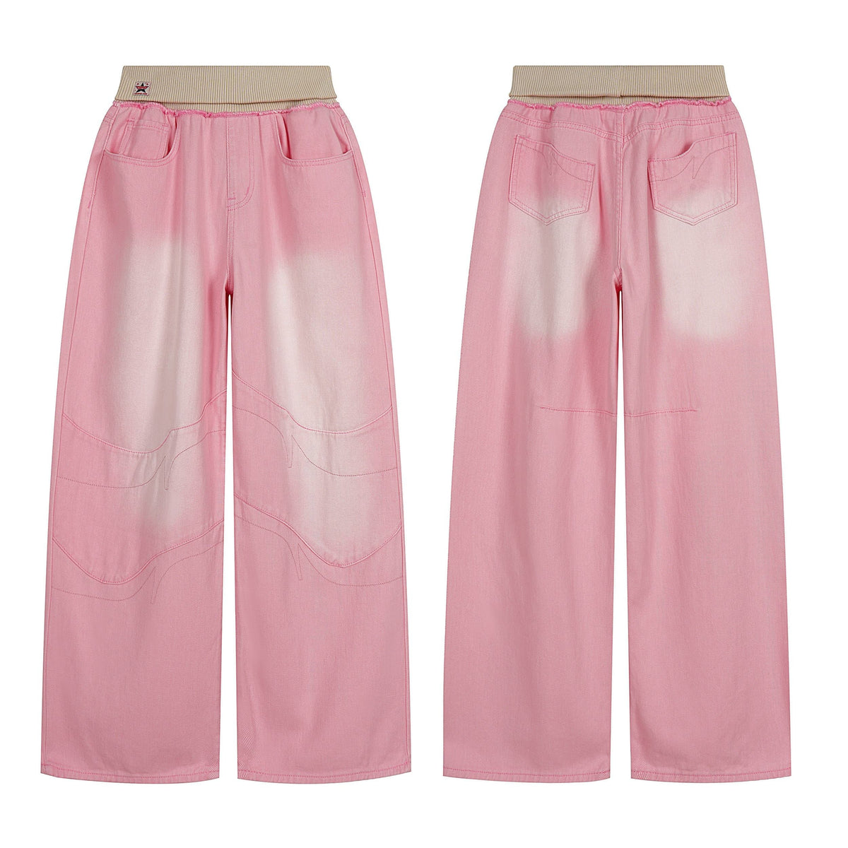 Madxmarx Weit geschnittene Jeans in verwaschenem Pink