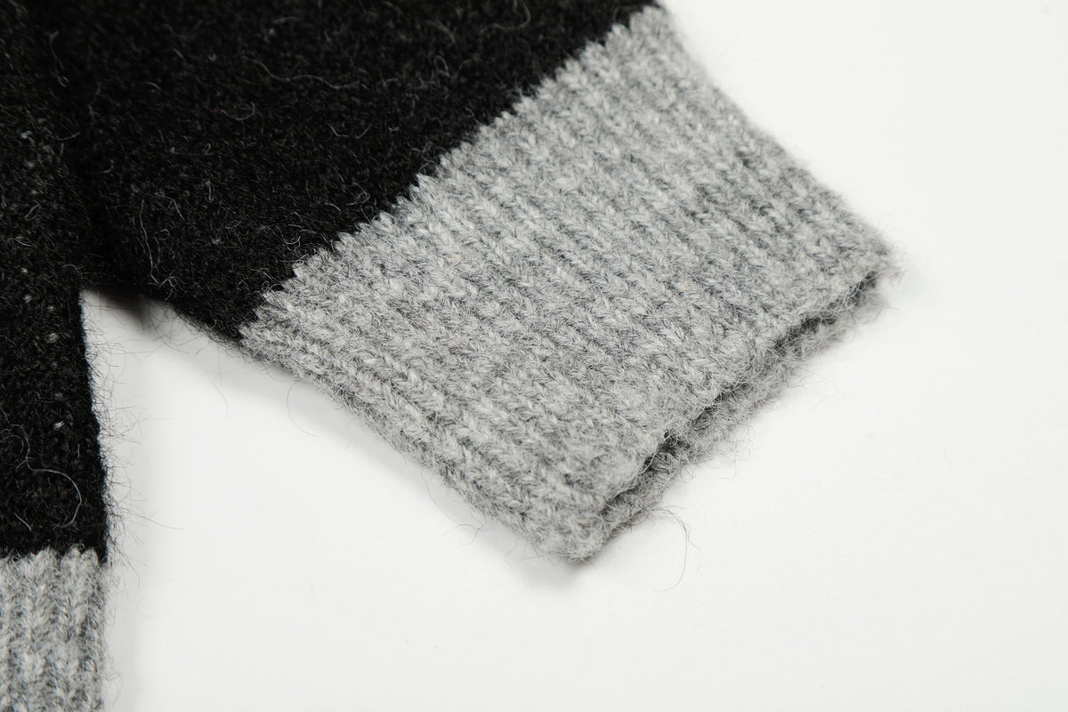 Madxmarx Star Stripe Knit Polo Sweater