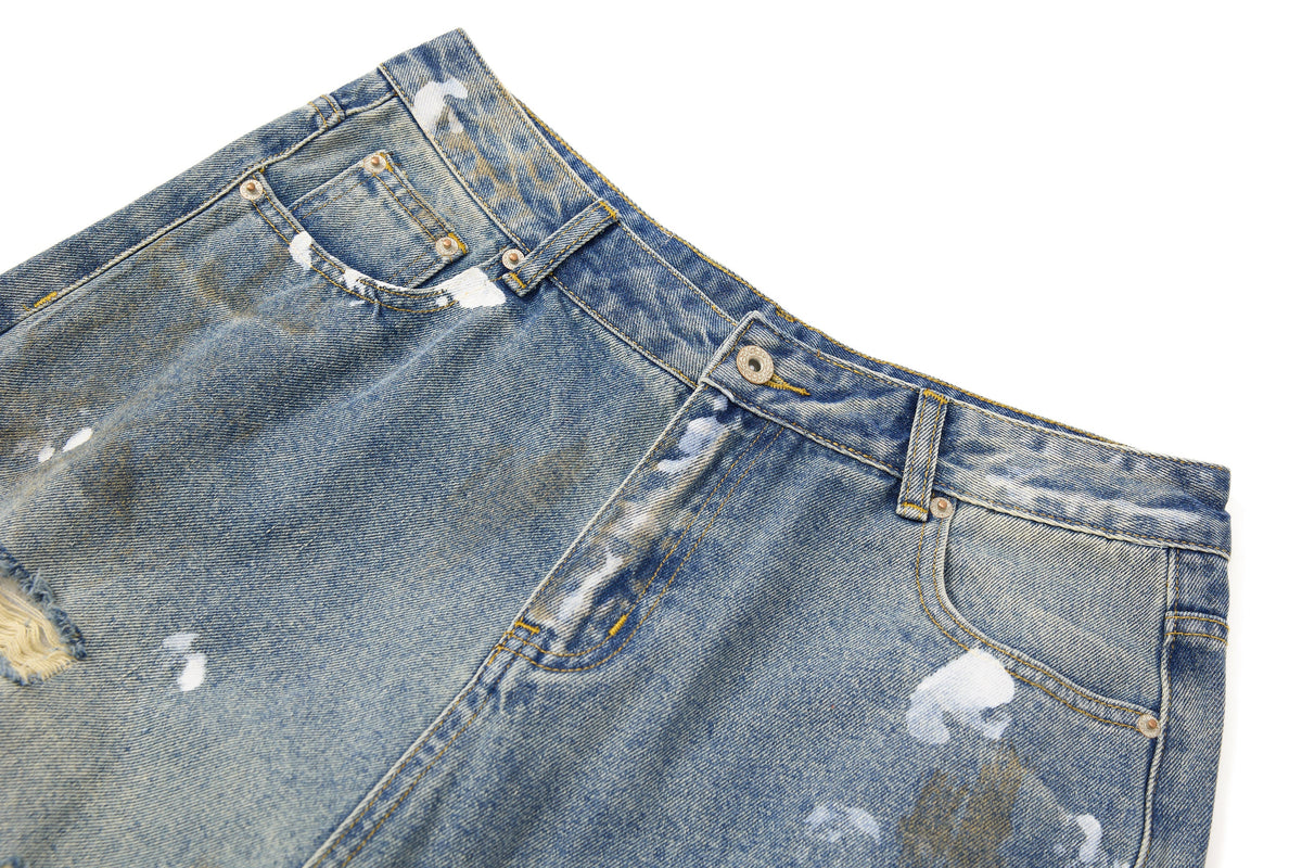 Madxmarx Distressed Vintage Washed Denim Pants