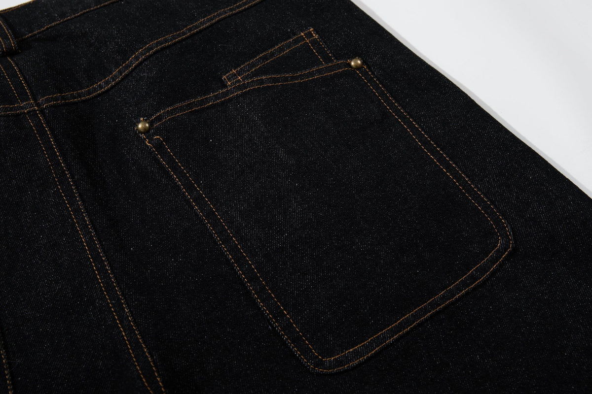 Pantalon en jean large à empiècement incurvé Madxmarx