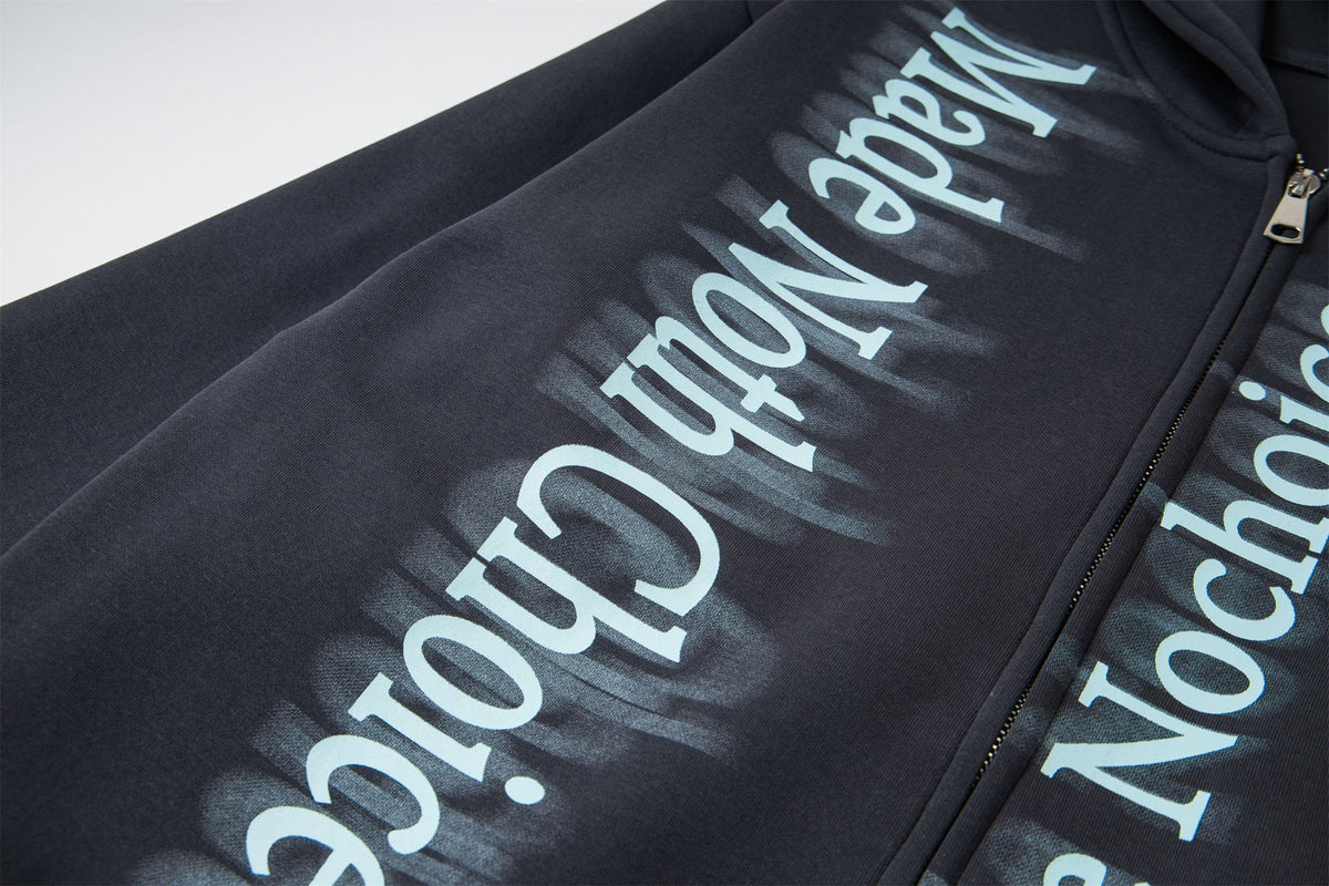 Madxmarx Gradient Letter Zip Hoodie