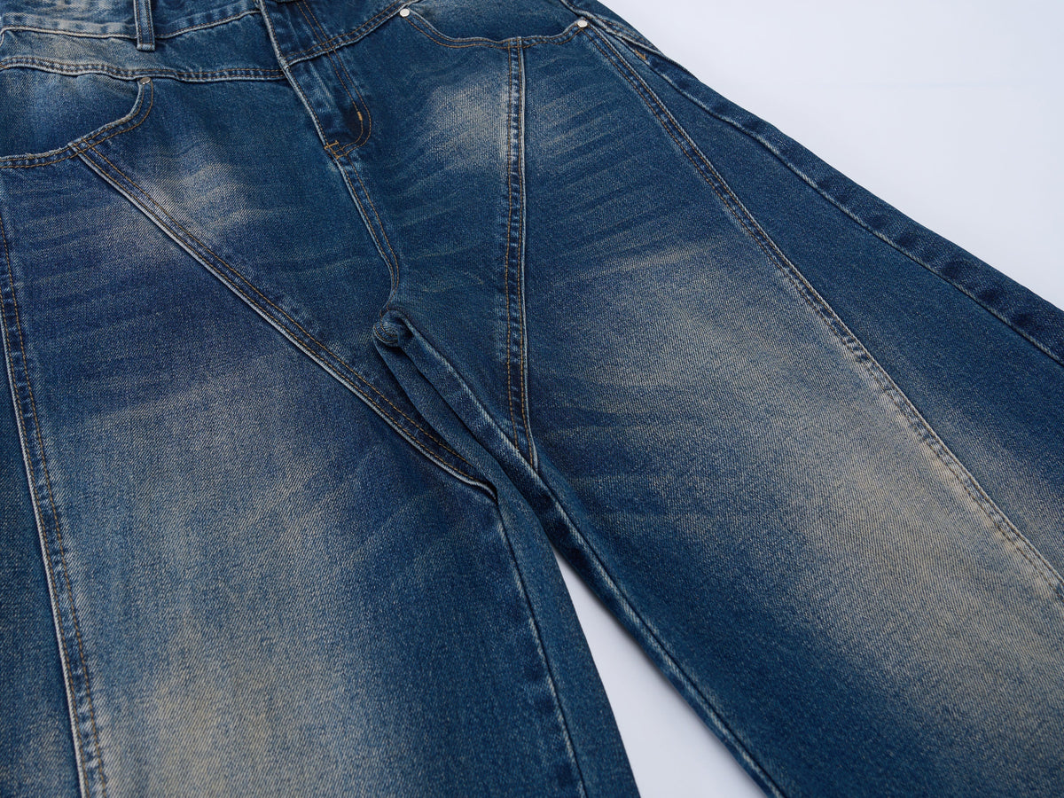 Madxmarx V-Panel Washed Wide-Leg Jeans