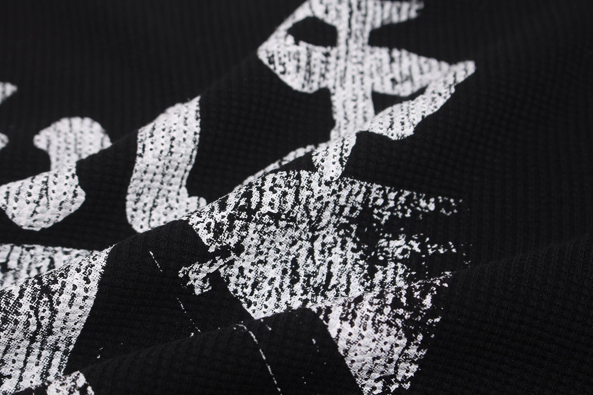 Madxmarx Vintage-Langarmshirt mit Waffelstruktur und Grafikaufdruck