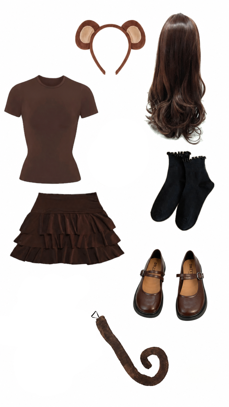 Brown Monkey Halloween Costume Set