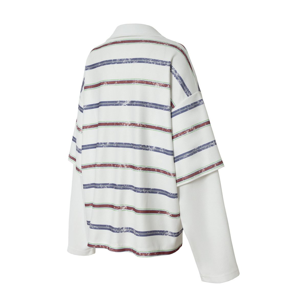 Madxmarx Abstract Stripe Long-Sleeve Polo Shirt