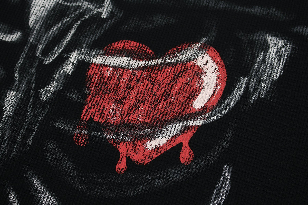 Madxmarx Melted Heart Ribcage Graphic Tee